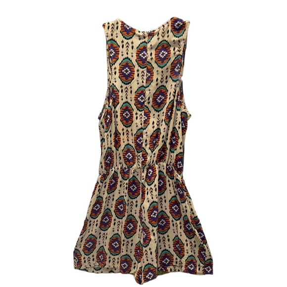 Rory Beca Silk Tribal Aztec Printed Wrap Front Draped Romper - L - Picture 7 of 12